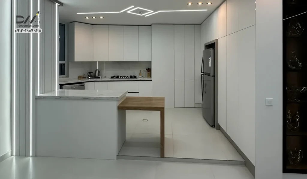 نصب کابینت مدرن رنگ سفید